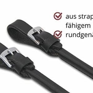 Komfortable und praxisorientierte Lösung für Pelhamgebisse mit rundgenähten Lederriemen