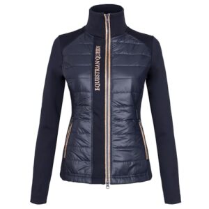 Dunkelblaue Reitjacke mit elastischem Material für Damen, atmungsaktiv und leicht, ideal für Frühling und Sommer