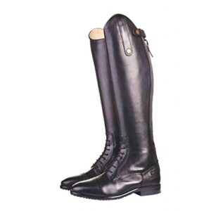 HKM Valencia Reitstiefel in schwarz, EU-Größe 39, hochwertige Materialien, Druckknopfverschlüsse und rutschfeste Gummisohle