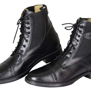 Schwarze Reitstiefelette Covalliero Monaco, hochwertiger Lederstiefel für Pferdesport, klassischer Schnitt und weiches Innenfutter