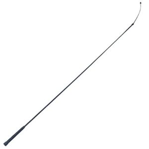 Hochwertiges und robustes Dressurgert aus Fiberglas für Alltagsgebrauch, 90 cm lang, Nylonumflochten, Noppengriff, schwarz.