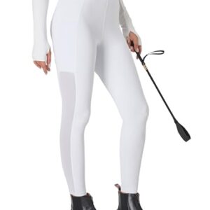 Damen Reithose mit Rutschfesten Silikonknien und Seitentaschen für sicheres und komfortables Radfahren und Reiten im Frühling und Sommer