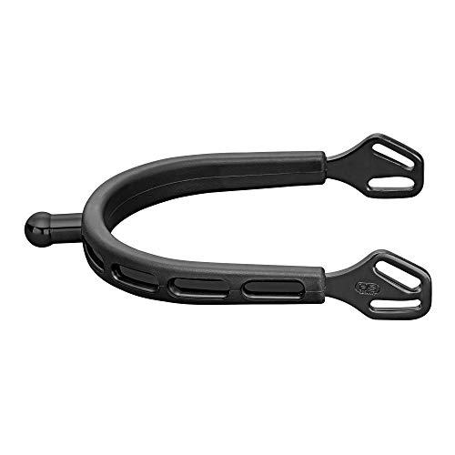 Hochwertige Reitsporen mit Extra Grip von Sprenger, ideal für jeden Reiter, black grip, perfekter Fit, edelstahlbeschichtet, Weichgummi-Überzug, 20mm-Kugelkopf, anthrazit-farbige Optik