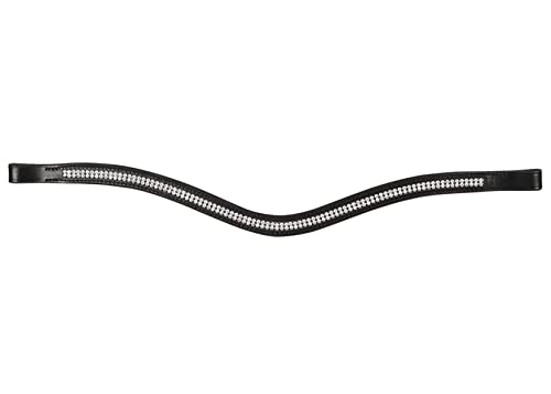 Geschwungenes Stirnband für Warmblut, Vollblut und Pony mit Strass - Komfortabel, funkelnd und individuell