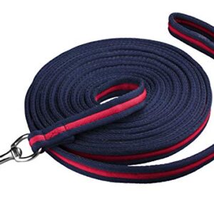 Ergonomische Longierleine für Pferd - Start Longierleine 8 m Nylon Softlonge mit Handschlaufe und Karabiner für Reitsport und Training