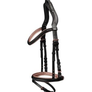 Waldhausen Trensenzaum mit rose-goldener Verzierung und Strasssteine für Reiter