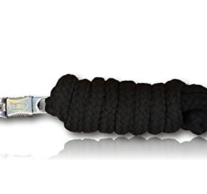 Führstrick mit Panikhaken für Pferd - Anbindestrick in verschiedenen stylischen Designs, Führleine, Anbindeseil Pony, Esel, Ziege - schwarz