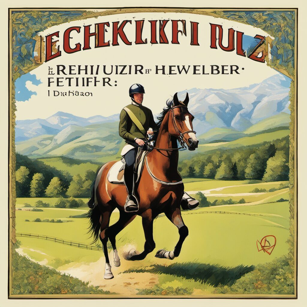 Geschenkideen zum Reiten: Hochwertige Helme für jeden Pferdeliebhaber, Reiter mit Helm auf dem Pferd, Reitweg oder Landschaft im Hintergrund