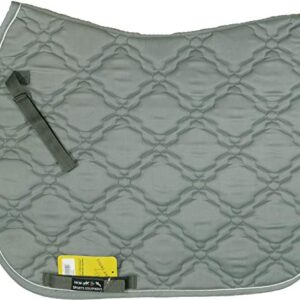 HKM Bologna Schabracke dunkelgrau für Dressur, hochwertiges Material, anatomisch angepasste Form, bequeme Schlaufen mit Klettverschluss, maschinenwaschbar bei 30 Grad.