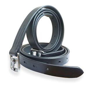 Steigbügelriemen aus Leder, schwarz, für englische Sättel, Größe 130-160cm (150cm)