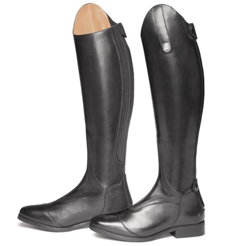 WEHAM Reitstiefel aus PU-Leder für Damen und Herren, lange Schnürstiefel mit Non-Slip-Gummi-Sohle für sichereren Auftritt auf jedem Untergrund
