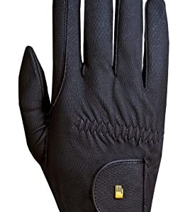 Roeckl Sports Reithandschuh mit ROECK-Grip, Turnier Sommer Handschuh in Schwarz 7, atmungsaktiv und elastisch, perfekte Passform für jeden Reiter