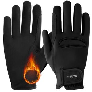 Reithandschuhe Kinder Winter Grip rutschfest Handschuie Reiten Jungen Mädchen mit Touchscreen-Design für Reitsport Sports, Schutz, Schwarz, S