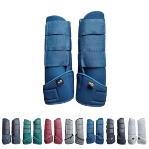 Pferdegamaschen mit Klettverschlüssen, atmungsaktive Gamaschen aus elastischem Softopren für Pferde, Beinschutz für Pferde