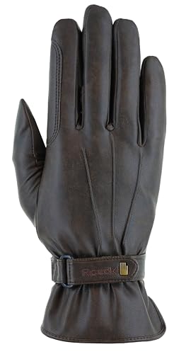 Roeckl Sports Reithandschuh Weymouth, Turnier Winter Handschuh, Mokka Antik 7 - luxuriöses SUPREMA-Kunstleder, weiche Fleecefutter und perfekter Zugglegriff
