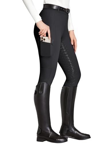 Reitbekleidung Reitlegging Damen Silikon vollbesatz mit Handytasche und Gürtelschlaufen für Pferdetraining und Reitsport