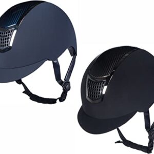 HKM Carbon Professional Reithelm Schwarz L - hochwertiger Reit-Helm mit Austauschbares Innenfutter und integrierter Beleuchtung für sichere und angenehmen Reitverlauf