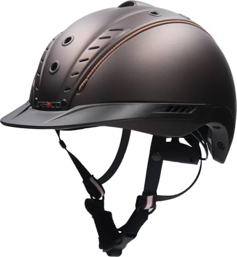 Hochwertiger Casco Reithelm MISTRALL-2 in dunkelbrauner Farbe, Größe M-L (58-60cm), ideal für den Reitsport, brandneue Farbe und neues Belüftungskonzept, wechselbare Innenausstattung