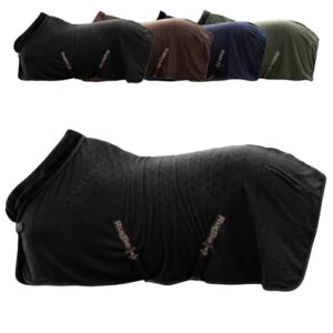 Covalliero - Fleecedecke, Pferde Abschwitzdecke, Transportdecke mit Brustschnalle und Kreuzgurten, super weich und atmungsaktiv, für maximalen Komfort nach dem Training