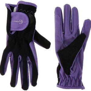 Covalliero Kinderreithandschuh Lilli Black/Purple, Größe S Reithandschuh - idealer Reit-Helfer für Kinder mit strapazierfähiger Handhabung und sicherem Bundabschluss.