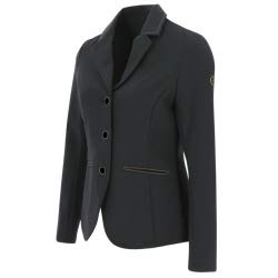 Turnierjacke für Damen - schwarz - EquiTheme - Bequeme und atmungsaktive Jacke für Reitsportlerinnen - Hochwertige Stoffqualität - Langlebigkeit und Formstabilität
