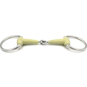 Gebiss für Pferde, Olivenkopfgebiss, einfach gebrannt mit Apfelgeschmack, aus Edelstahl, Ringdurchmesser 72 mm, Gebissstärke 19 mm