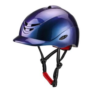 Fenteer Reithelm, Pferdeausrüstung, Reitausrüstung, verstellbar, mit abnehmbarem Innenfutter, Blauer Reithelm für das Reiten im Freien