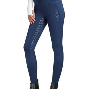 Dame Winterreitleggingen mit Fleece, Handytaschen und Gürtelschlaufen. Dunkelblau.