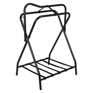 Sattelhalter mit Klappmechanismus, schwarzer Metallrahmen, für Pferde