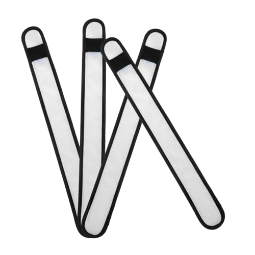 Happyyami 4-stücke LED Pferdebeinbänder in Weiß, hochsichtbare und strapazierfähige Beleuchtete Sicherheitsausrüstung für Reitsport, Komfortable Nacht-Reitbandagen für sichere Nachtreit-Trainings