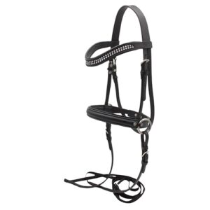 Trense für Hobby Horse, gebisslose Trense aus Naturmaterialien, schwarze Farbe