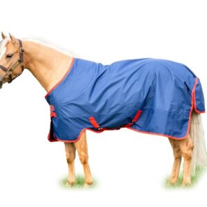 Wasserdichte Turnout Decke von Horseware, Amigo Mio T/O Lite Kollektion, Dunkelblau und Rot, verschiedene Größen verfügbar