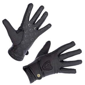 Reithandschuh Mora von Kerbl, schwarz, Größe M, für den kalten Winter geeignet, robust und bequem.