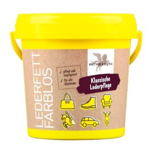 Lederfett farblos 1000 ml Dose - Optimale Lederpflege für Glattleder, Schutz vor Nässe und Feuchtigkeit, vielseitig einsetzbar für Reit- und Alltagsleder