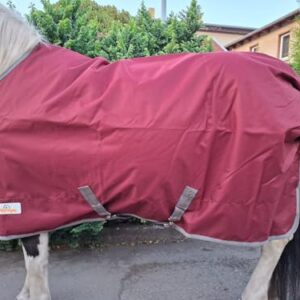 Pferdedecke mit Innenfutter und Kreuzbegurtung, wasserdicht und atmungsaktiv für jeden Wetterfall