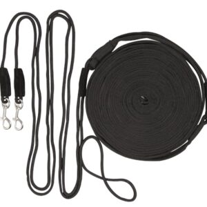 PFIFF Doppellonge, 16 Meter lang, strick-gurt-Longenkombination für Pferdeliebhaber