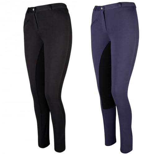 Herren Reithose aus Kunstleder mit Vollbesatz, schwarz, Größe 54, bequeme Trageform und strapazierfähige Gurtelschlaufe