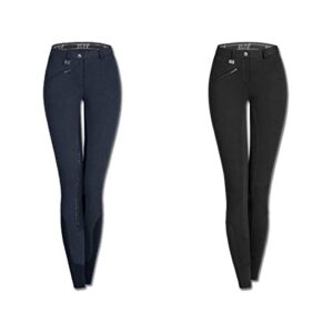 Farbe: schwarz, Material: Silikon, Reitaktivitäten, Thermo-Reithose für Frauen und Männer, passt sich der Körpertemperatur an, ideal für intensives Reiten