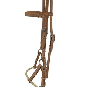 Thor Equine Sidepull gebisslos Single Rope Nasenriemen Leder Schwarz Cob Edelstahl Schnallen einseitig verstellbar für das Pferdewohlbefinden und den Reitsport