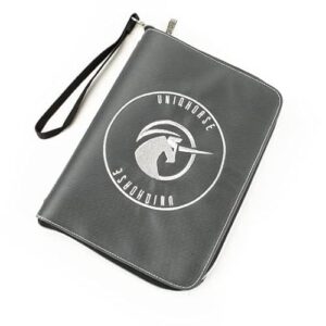 Pferdepass Etui Grey - Hochwertiges Etui für Reiter mit silbernen Reißverschluss und Trageschlaufe