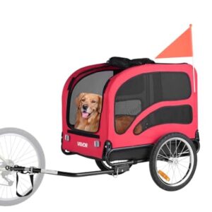 Robuster Hundeanhänger für Hunde bis 45 kg, inklusive Fahrradkupplung und interner Leine, universell einsetzbar.