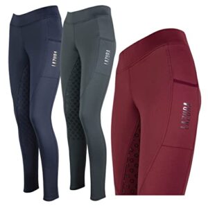 Bequeme Winterreitleggings für Damen mit Silikon-Vollbesatz, Warmer Innenseite und Handytasche