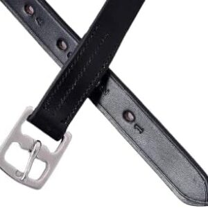Avon Equine Steigbügel aus Leder, Schwarz und Braun, ideal für Reitsportgeräte, ergänzt Sattel mit hoher Qualität