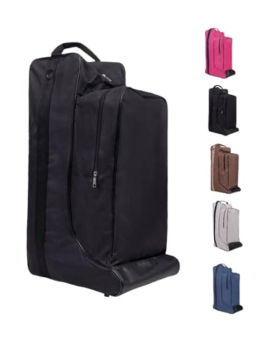 Wasserabweisende Stiefel- und Helmtasche für den Reitsport, Farbe:Schwarz