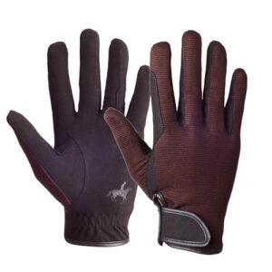 WDEC Reithandschuhe, Unisex Erwachsene, Reithandschuhe Atmungsaktiv, Touchscreen Handschuhe für Radfahren, Reiten und Outdoor Aktivitäten, Professional (braun)