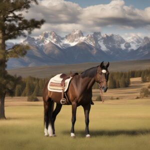 Stilvolle Satteldecke aus Lammfell mit Logo von Werner Christ, perfekt für Reiter und Pferdesport