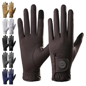 Komfortable Reithandschuhe für Damen aus hochwertigem Kunstleder mit Schlangenhaut-Design, perfekt für das Pferdesporttreffen.