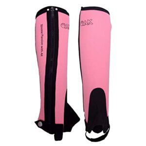 Bequeme halbstulpenartige Halbkaps aus waschbarem Neopren für Kinder und junge Reiter in Pink und schwarz