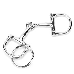 Silberfarbenes Hobby Horse Gebiss mit Hufeisenform, Schlüsselanhänger aus Zinklegierung
