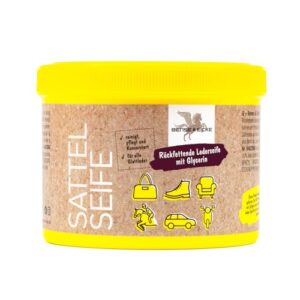 Reinigung und Pflege für Sättel und Lederwaren mit der Bense & Eicke Sattelseife - rückfettende Lederseife mit Glycerin, 500 ml